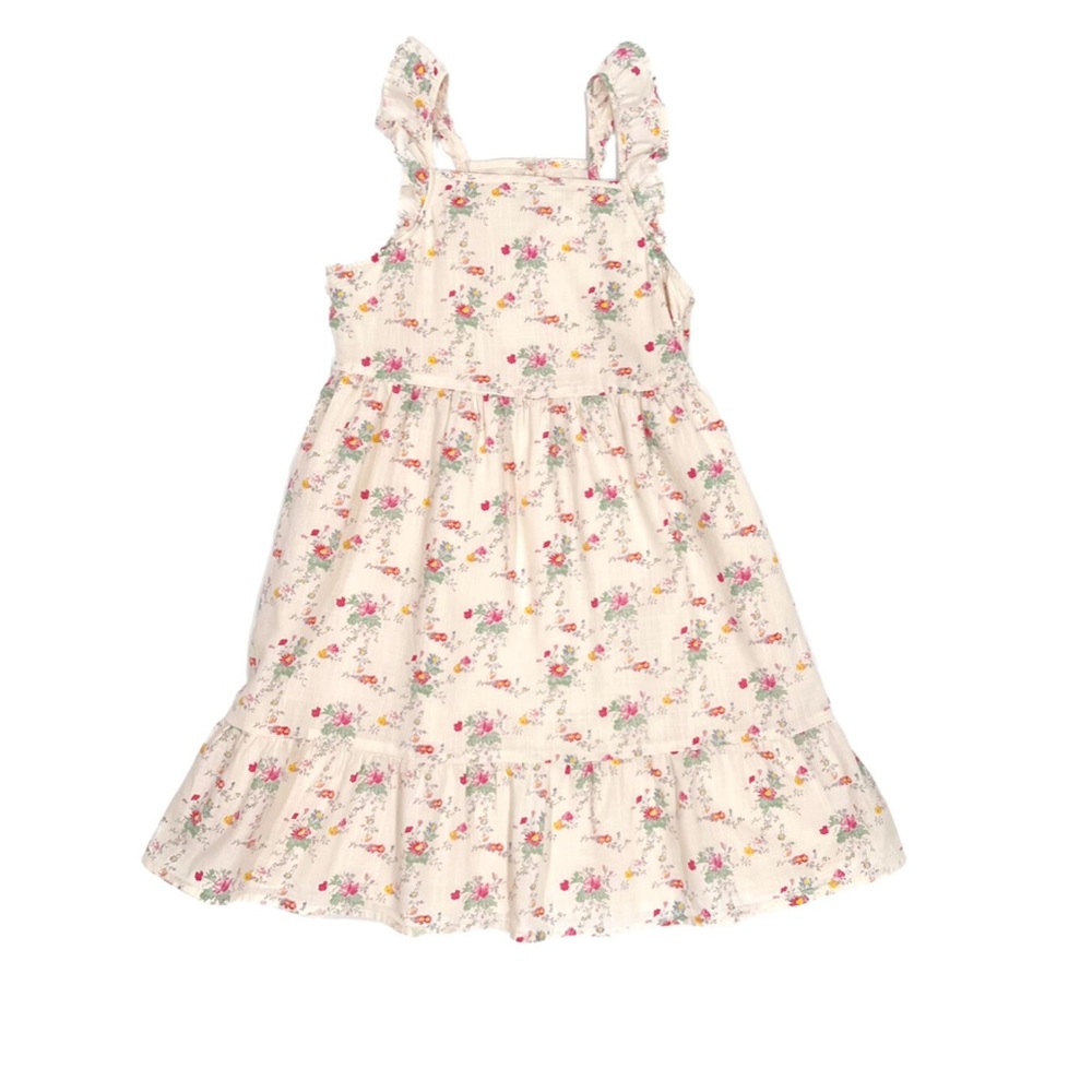 NWOT Gap Girls Sleeveless Floral Dress Cottagecore Ruffles Summer